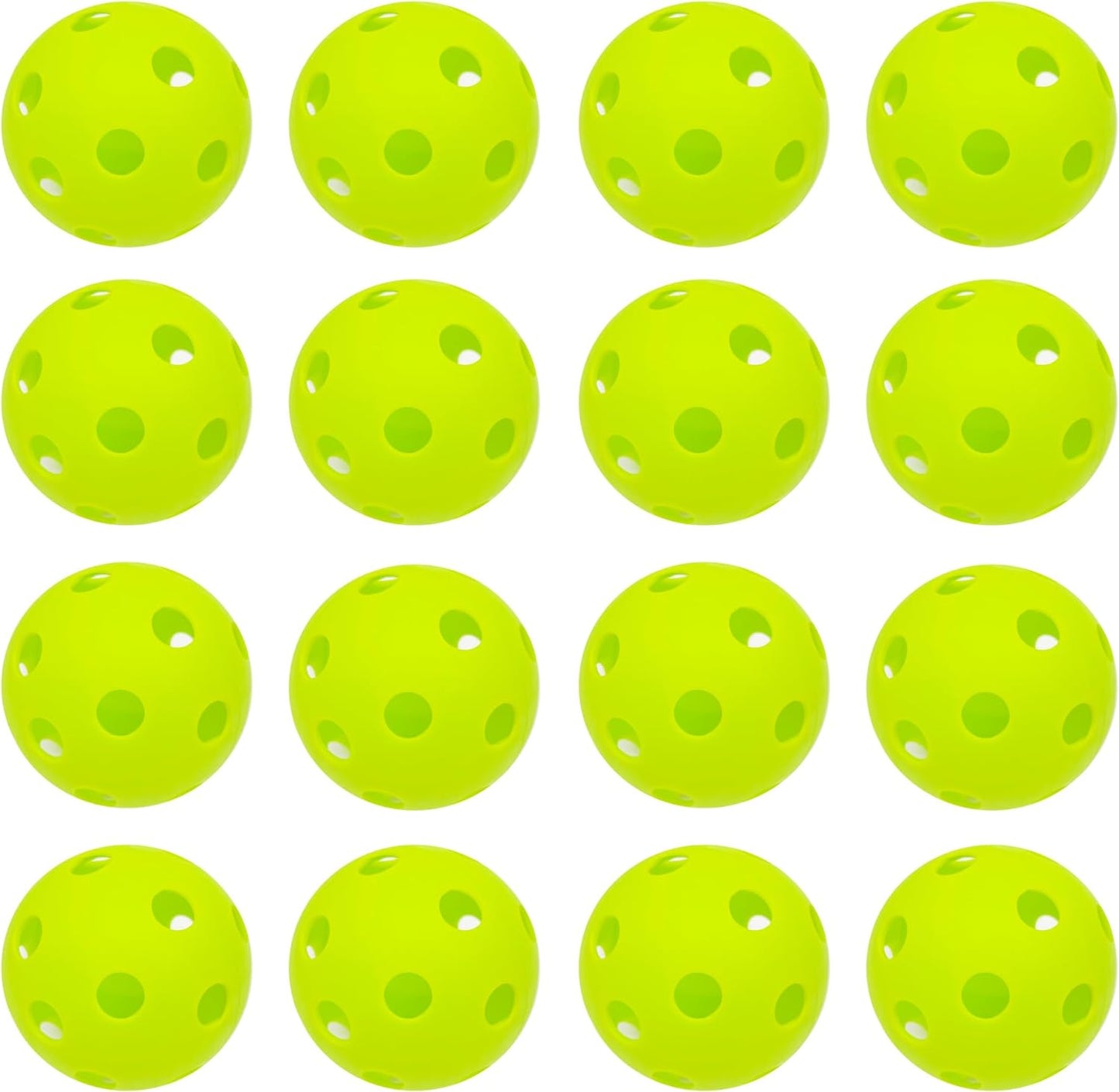 16 Pack Plastic Baseballs & Softballs - EVA Rubber Baseball Balls for Hitting Batting Training - Mini Ball Limited Flight, Hollow Airflow, Lightweight, Indoor & Outdoor Sport, 2.8inch Diameter