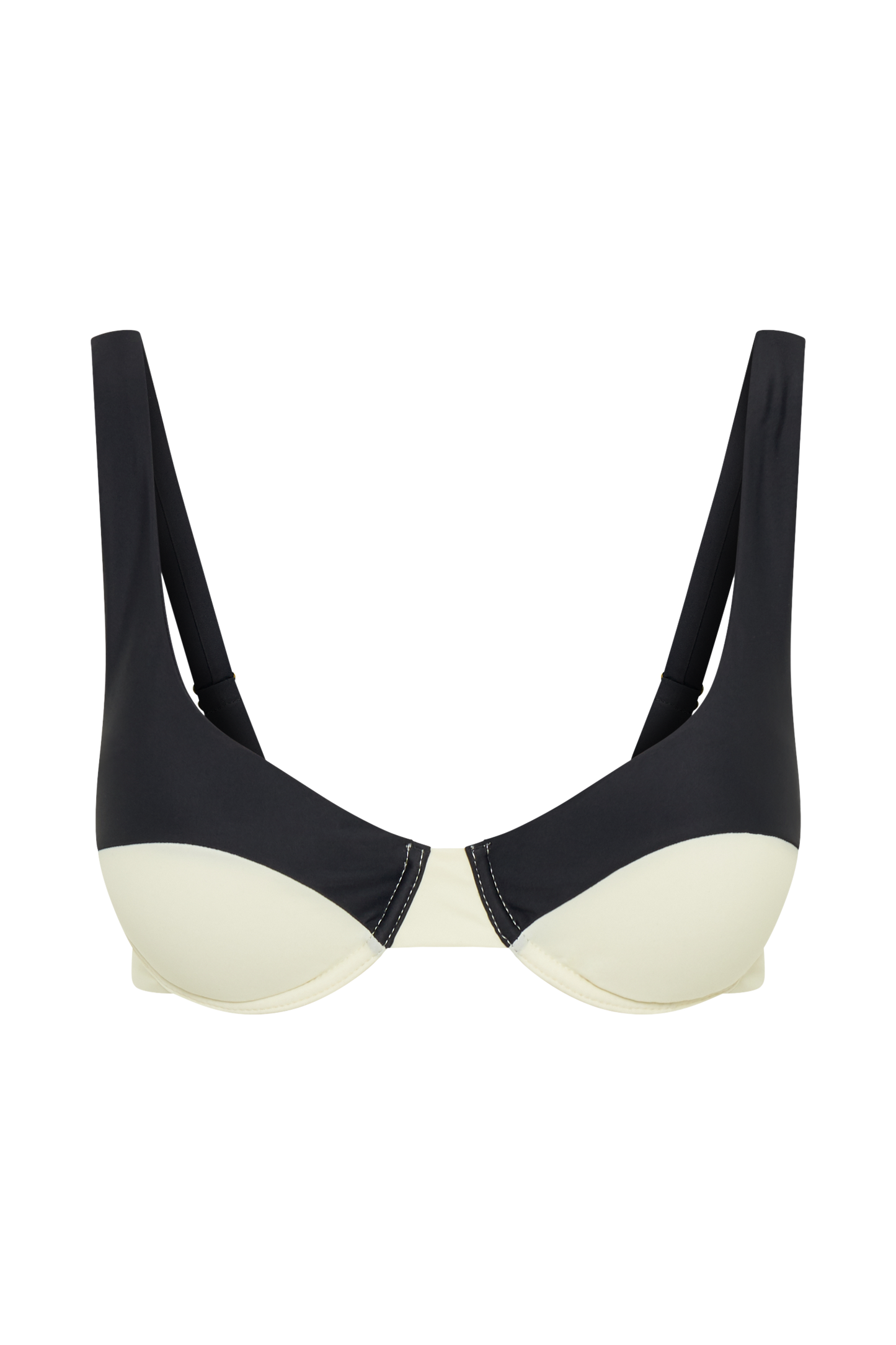 Dolores Recycled Contrast Bikini Top - Ivory