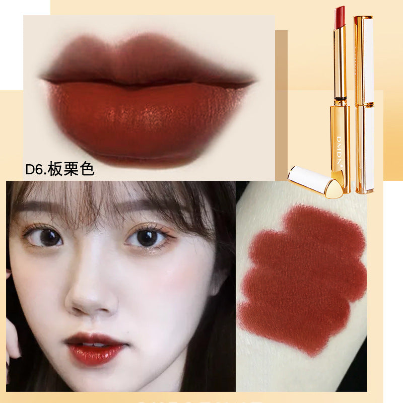 Shake Tone DMDN Thin Tube Lipstick Velvet Matte Sheepskin Color-free Lipstick Genuine Gold Tube Three-dimensional Lipstick