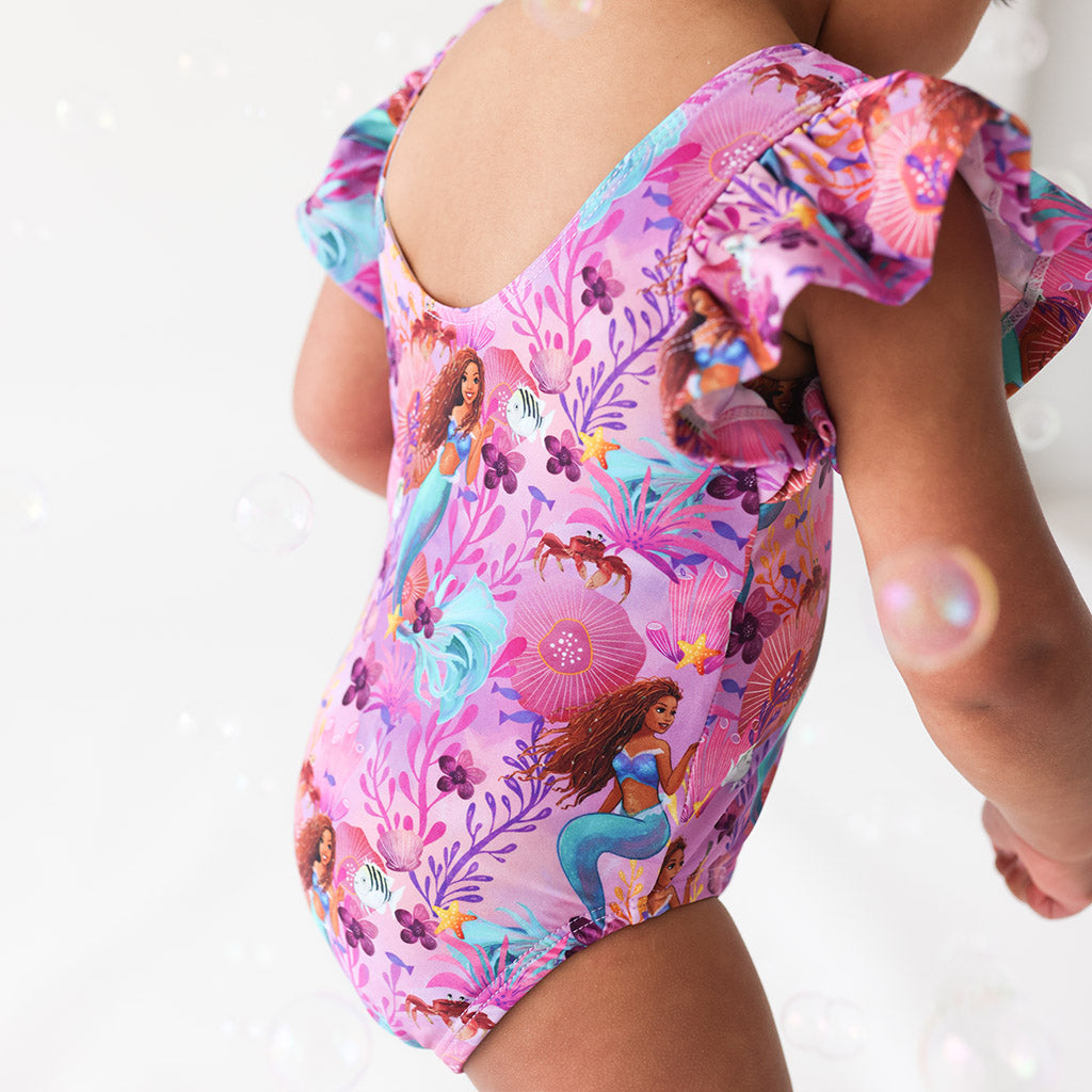Disney's The Little Mermaid Ariel Ruffled Cap Sleeve One Piece Swimsuit