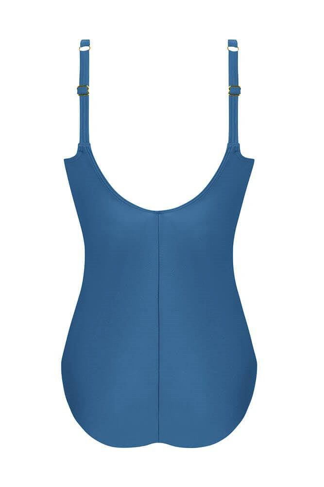 Amoena Modern Jungle Half Bodice Swimsuit - Twilight Blue/Leafy Green
