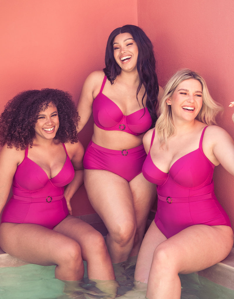 Curvy Kate Retro Sun Padded Plunge Swimsuit Orchid