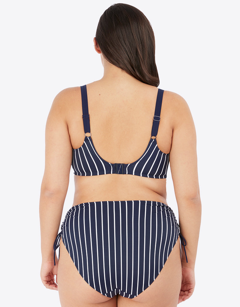 Elomi Plain Sailing Crop Bikini Top Midnight Stripe