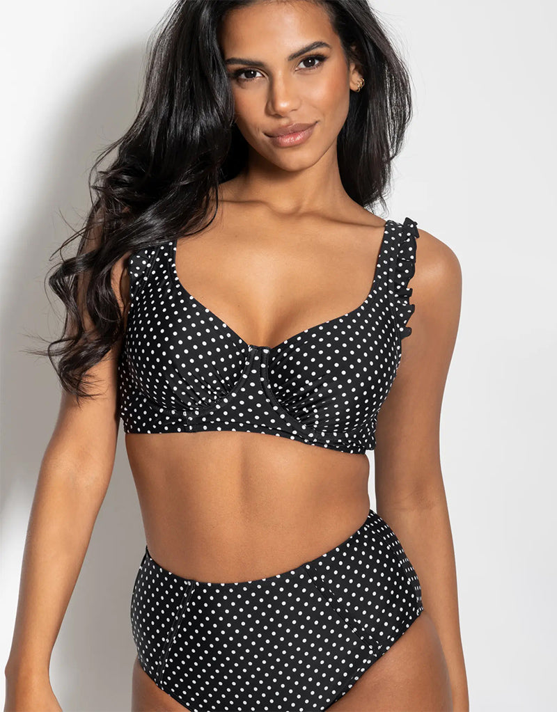 Pour Moi Sicily Longline Bikini Top Black/White