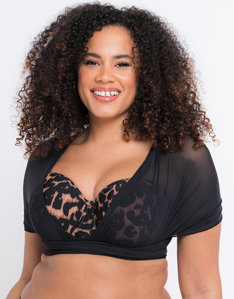 Curvy Kate Wrapsody Bandeau Bikini Top Leopard Print