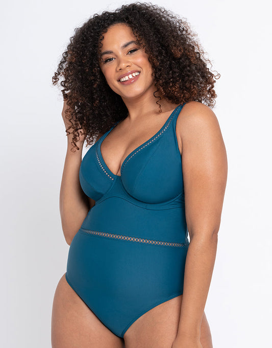 Curvy Kate First Class Plunge Swimsuit Deep Teal