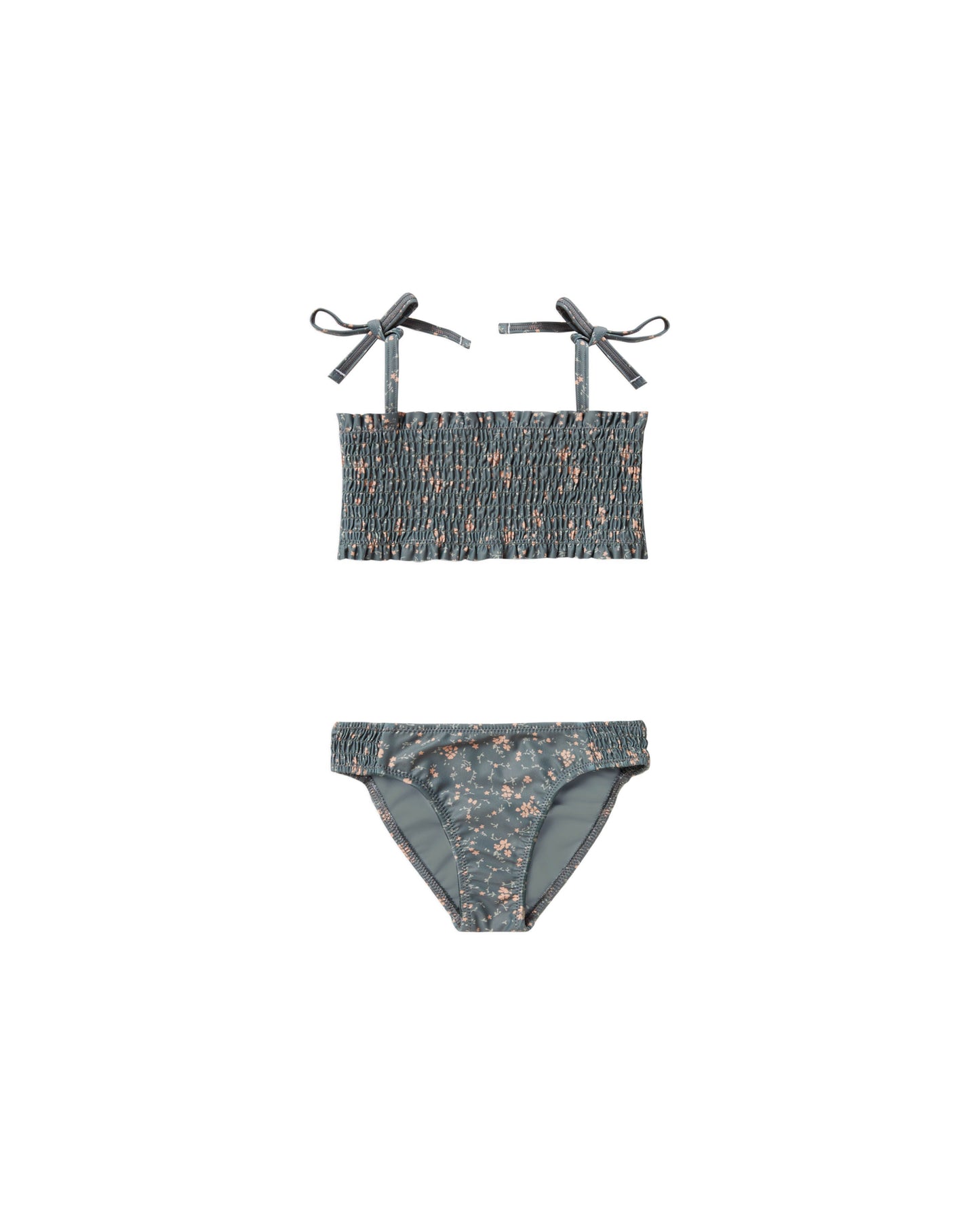 Rylee + Cru Smocked Bikini | Dark Floral