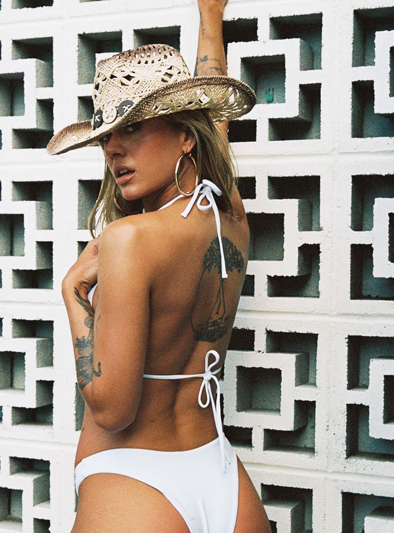 Layla Triangle Bikini Top White