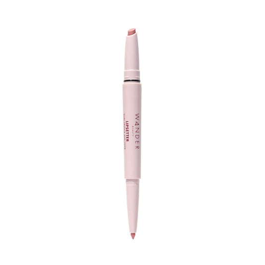Wander Beauty Lipsetter Dual Cream Lipstick + Lip Liner - Bohemian Blush - Ultra-Smooth, Hydrating Lipstick and Nude Pink Lip Liner with a Soft Matte Finish - Made with Squalane & Peptides (1 Count)