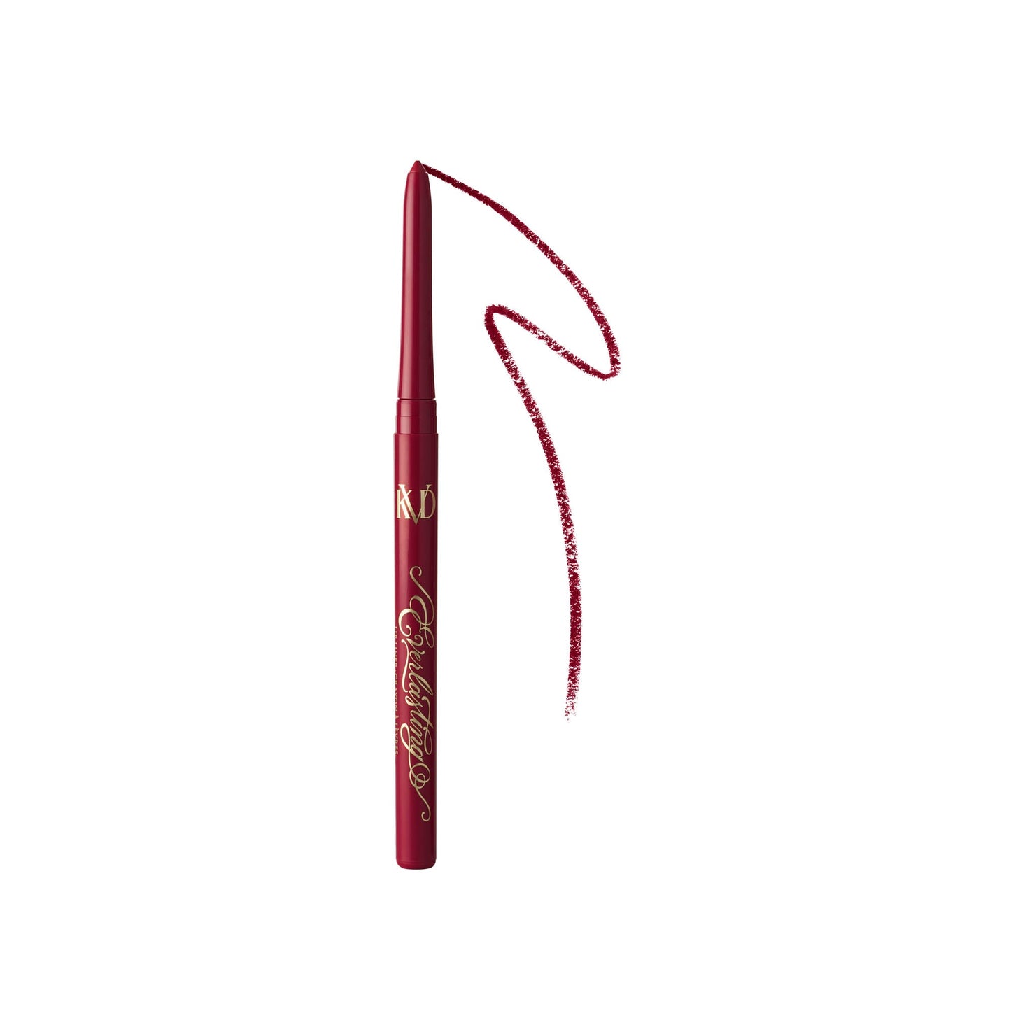 An open everlasting Lip Liner pencil with smear in shade Vampira