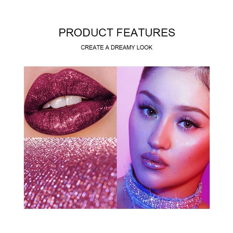 4pcs/set Metallic Glitter Matte Lipstick Waterproof Shimmer Red Lipstick