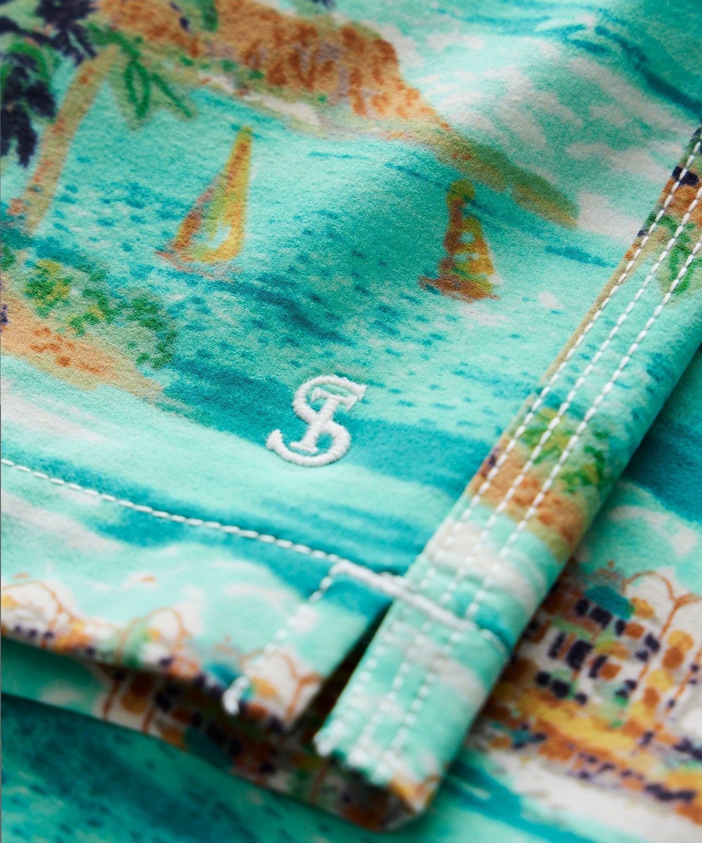 5" Montauk Swim Short in Blue Island Print