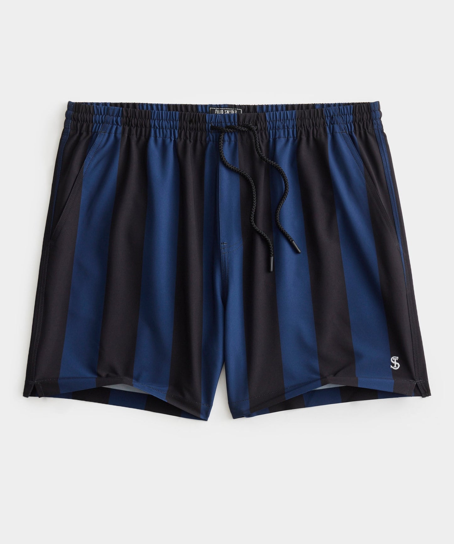 5" Montauk Swim Short in Navy Black Stripe