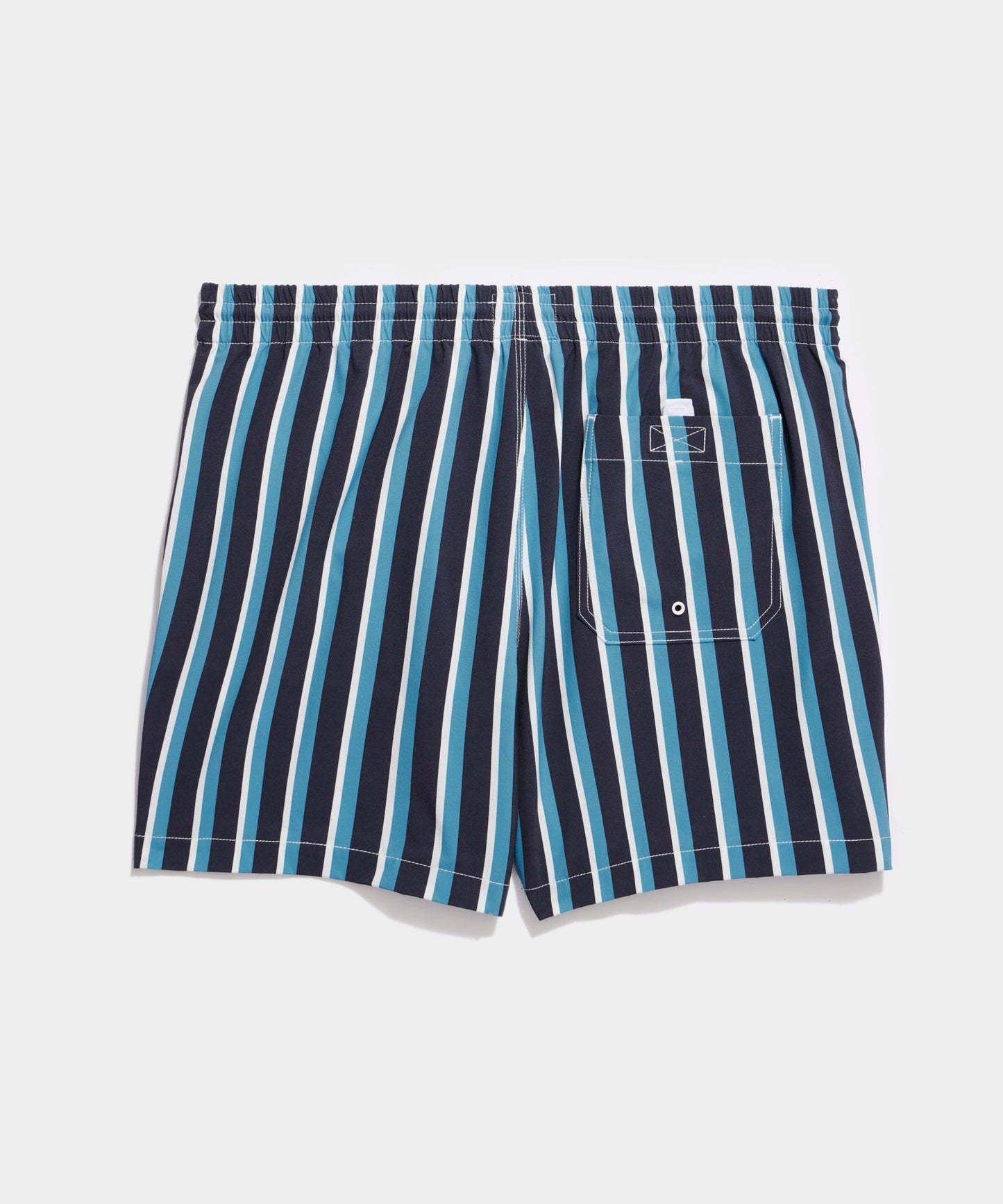 5" Montauk Swim Short in Navy Bold Stripe