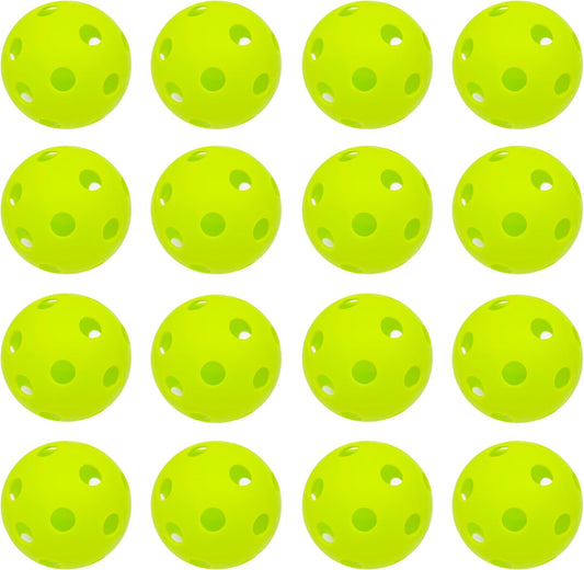 16 Pack Plastic Baseballs & Softballs - EVA Rubber Baseball Balls for Hitting Batting Training - Mini Ball Limited Flight, Hollow Airflow, Lightweight, Indoor & Outdoor Sport, 2.8inch Diameter