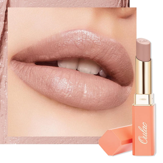 Oulac Cream Lipsticks for Women, Nude Long Lasting Hydrating Lipstick, Full Coverage Lip Color, Moisturizing, Satin Finish, Creamy, Infused with Hyaluronic Acid, Vegan, Gluten Free SG01 Bare