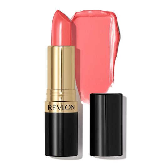 REVLON Super Lustrous Lipstick, High Impact Lipcolor with Moisturizing Creamy Formula, Infused with Vitamin E and Avocado Oil in Reds & Corals, Fire Peach (807) 0.15 oz
