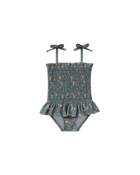 Rylee + Cru Smocked One Piece | Dark Floral