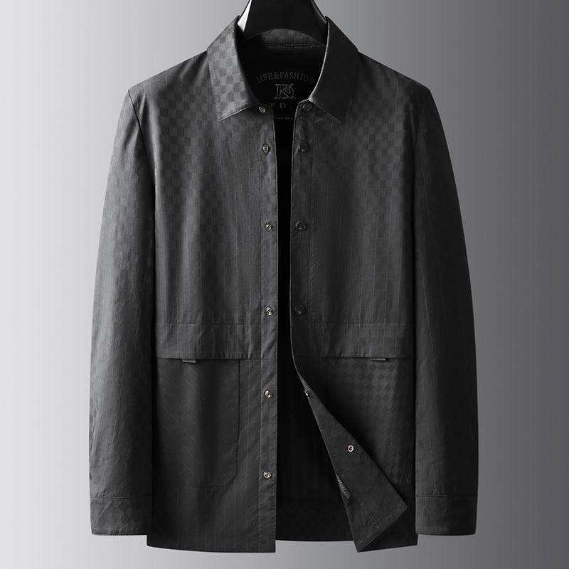 Spring And Autumn Plus Size Men's Loose Casual Polo Collar Jacket - amazitshop