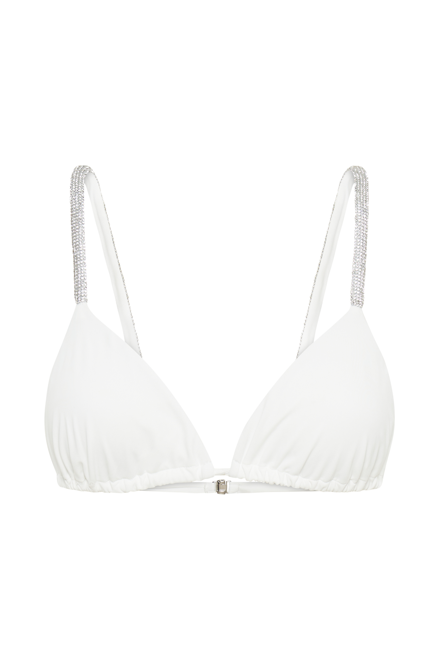 Finley Diamante Band Recycled Bikini Top - White