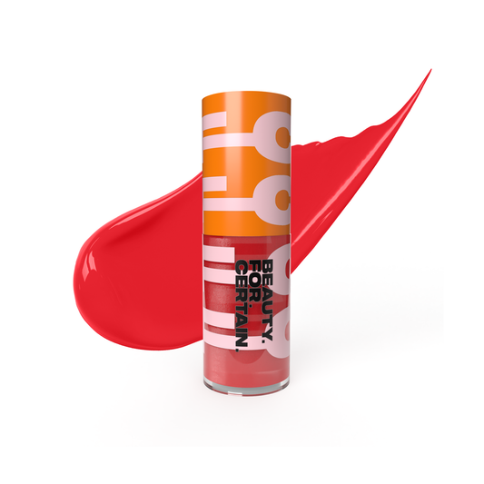 Component with swatch for Beauty. For. Certain. Matte Liquid Lipstick #55 Vibrant Coral.