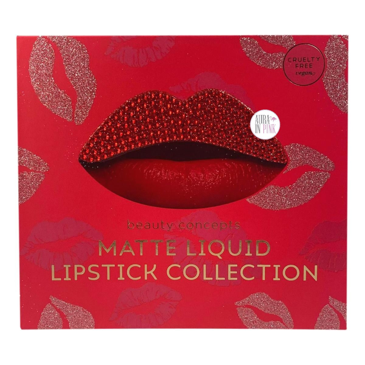 Beauty Concepts Pink & Red Crystal Bling Lips Matte Liquid Lipstick Collections