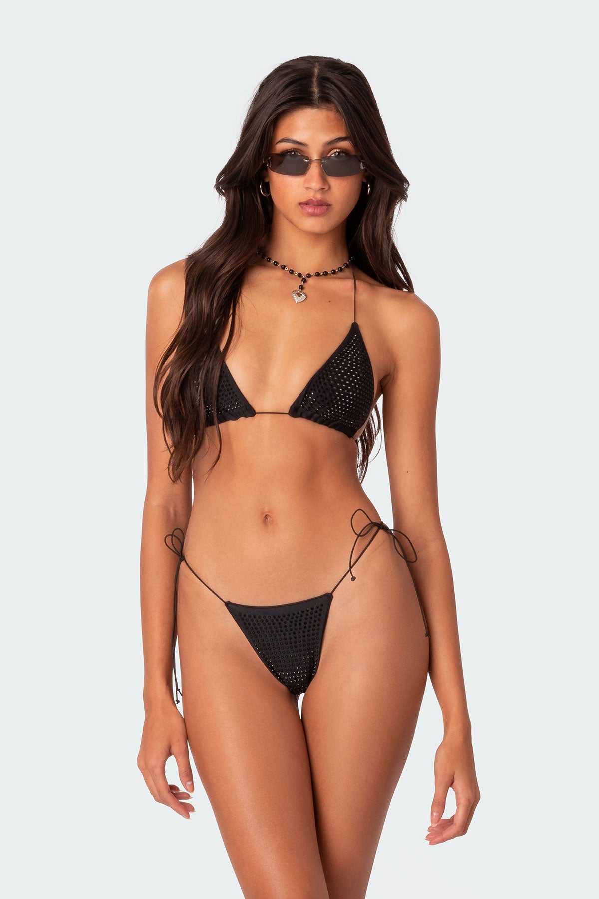 Shimmer Rhinestone String Bikini Bottom