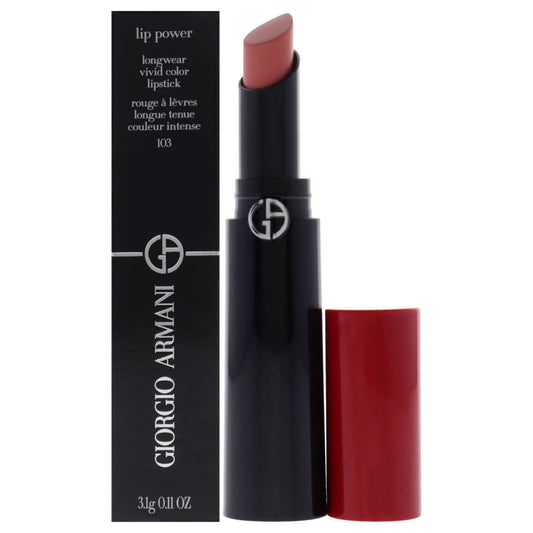 Lip Power Longwear Vivid Color Lipstick - 103 Pinky Peach by Giorgio Armani for Women - 0.11 oz Lipstick