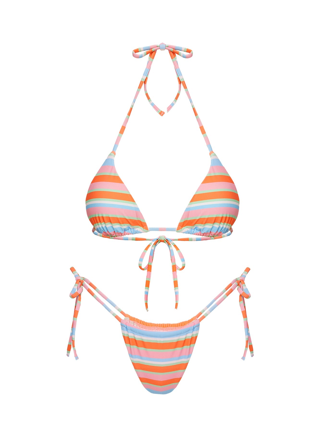 Jenner Triangle Bikini Top Candy Stripe