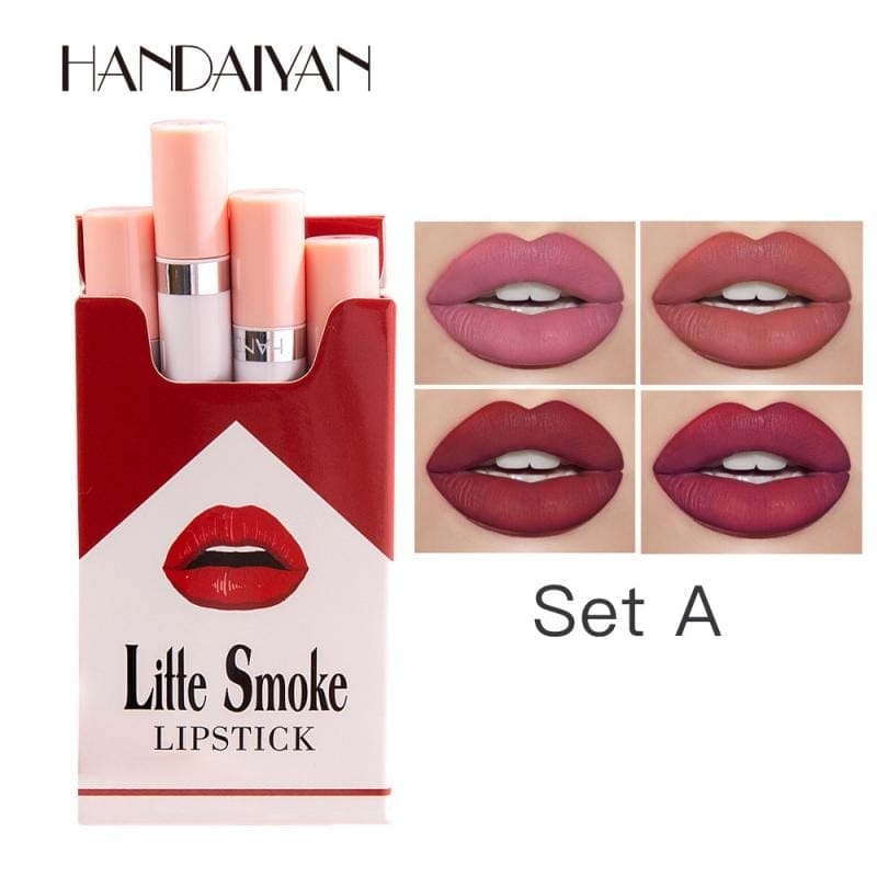 New Type 4pcs Cigarette Shape Lipstick Matte Waterproof Tube Lipstick BENNYS