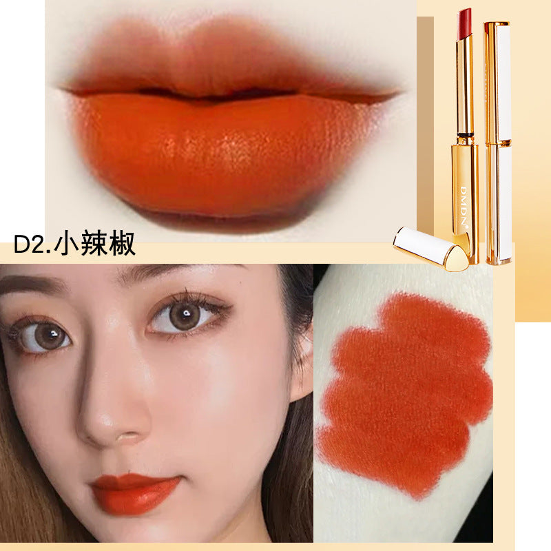 Shake Tone DMDN Thin Tube Lipstick Velvet Matte Sheepskin Color-free Lipstick Genuine Gold Tube Three-dimensional Lipstick