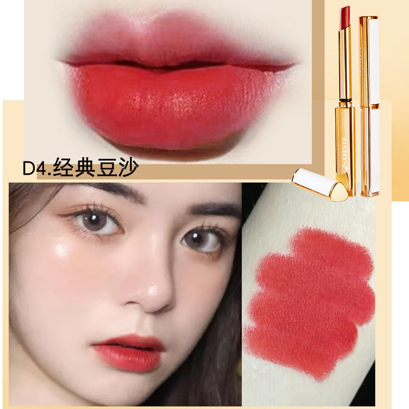 Shake Tone DMDN Thin Tube Lipstick Velvet Matte Sheepskin Color-free Lipstick Genuine Gold Tube Three-dimensional Lipstick