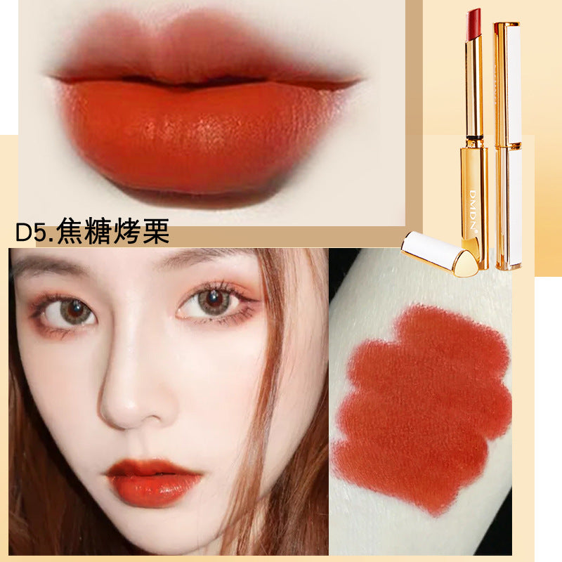 Shake Tone DMDN Thin Tube Lipstick Velvet Matte Sheepskin Color-free Lipstick Genuine Gold Tube Three-dimensional Lipstick