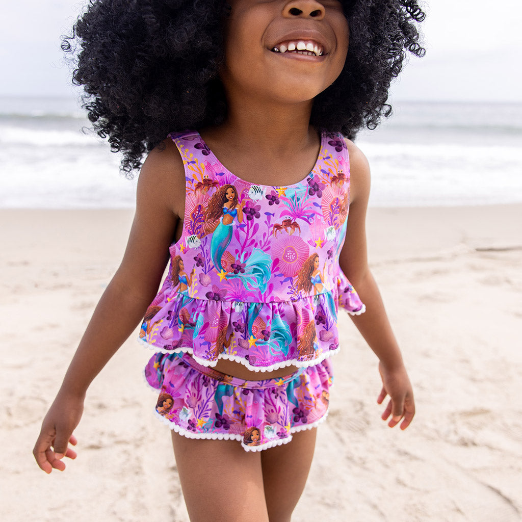 Disney's The Little Mermaid Ariel Ruffled Tankini Two Piece Swimsuit