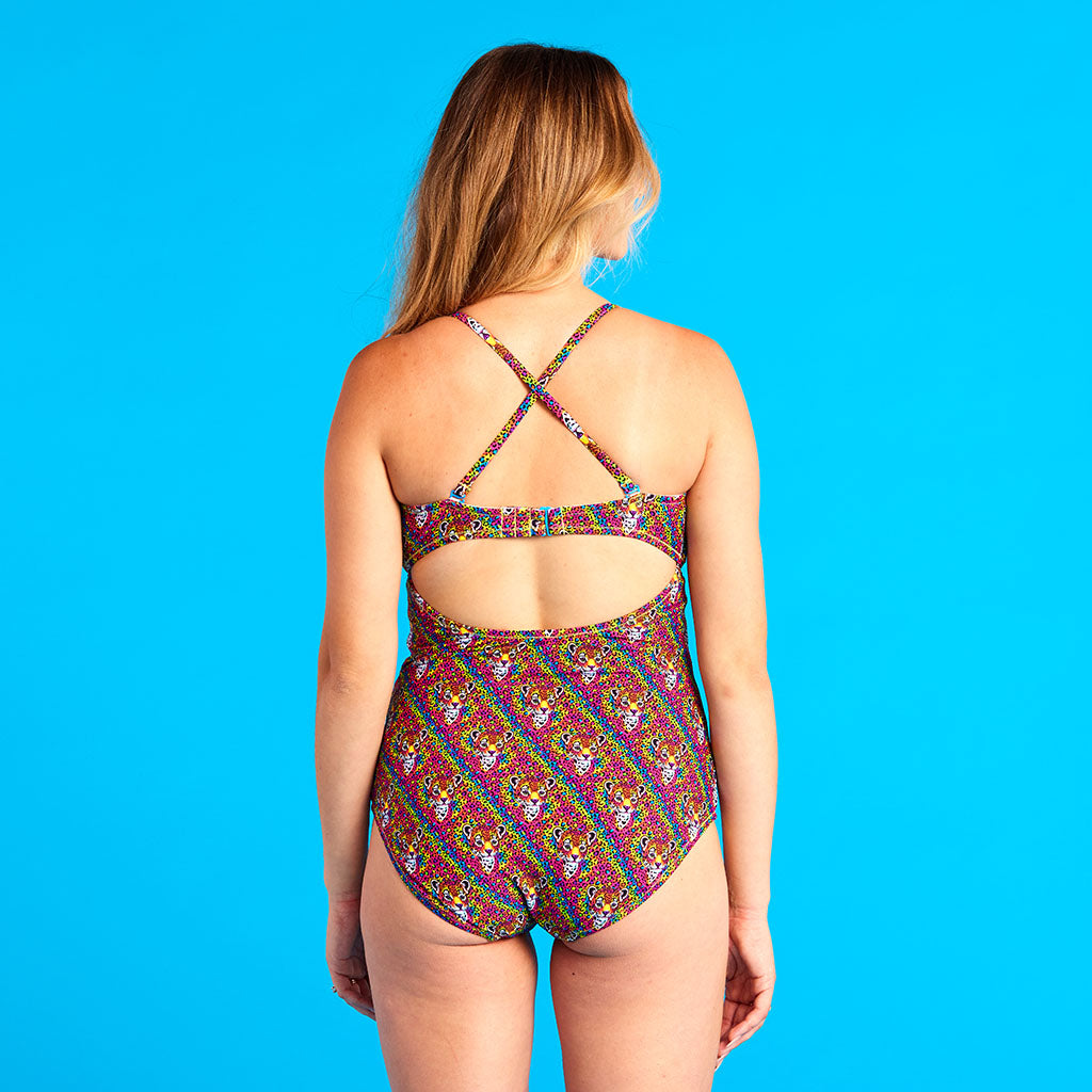 Lisa Frank® Hunter™ Women's Knot Front One Piece Swimsuit