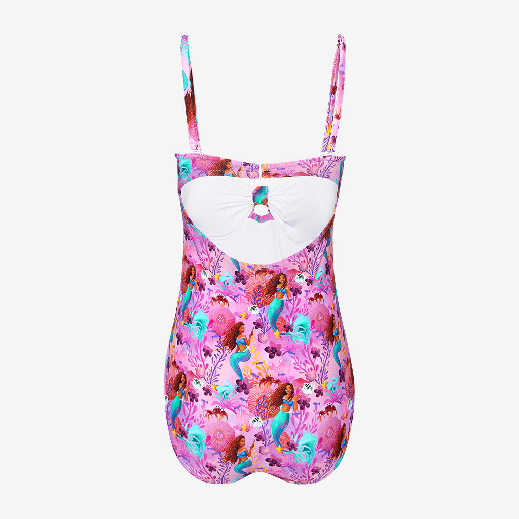 Disney's The Little Mermaid Ariel Women's Knot Front One Piece Swimsuit