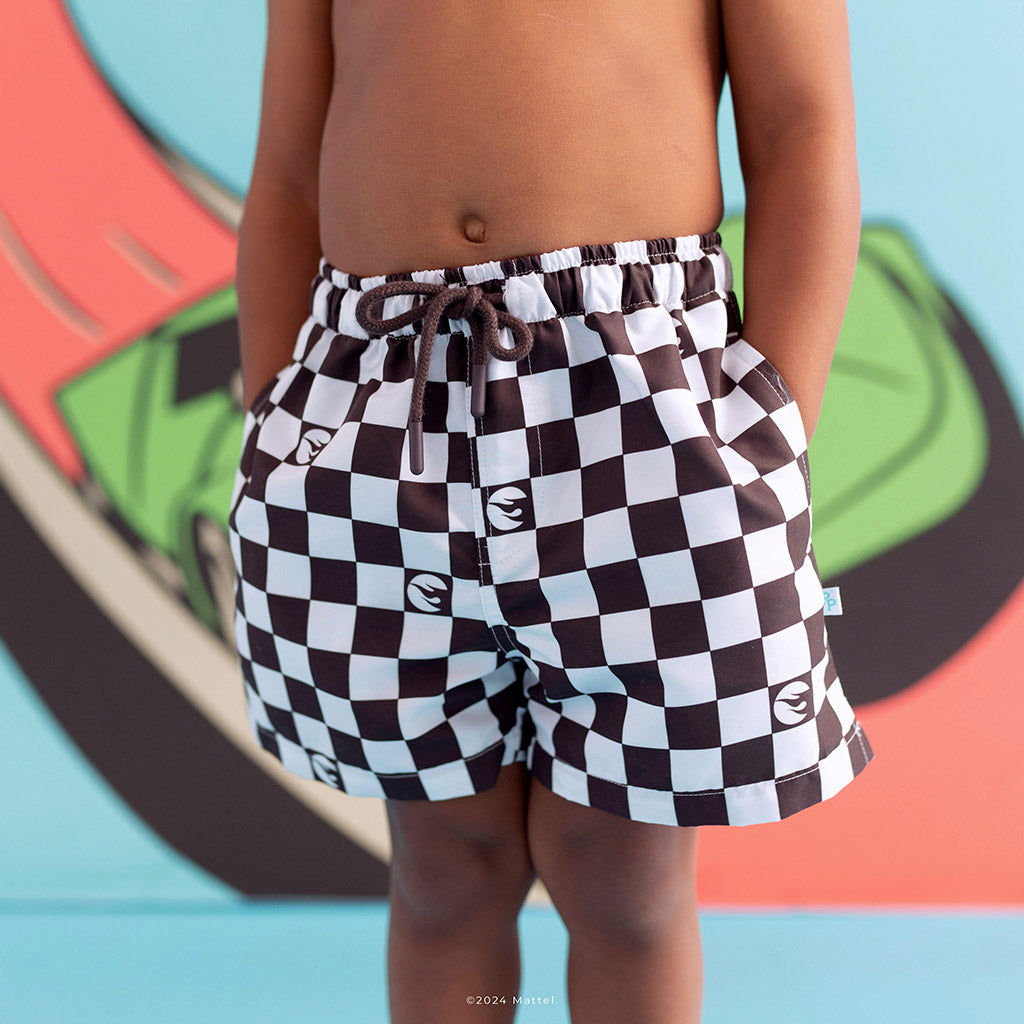 Hot Wheels™ Retro Checker Swim Trunks