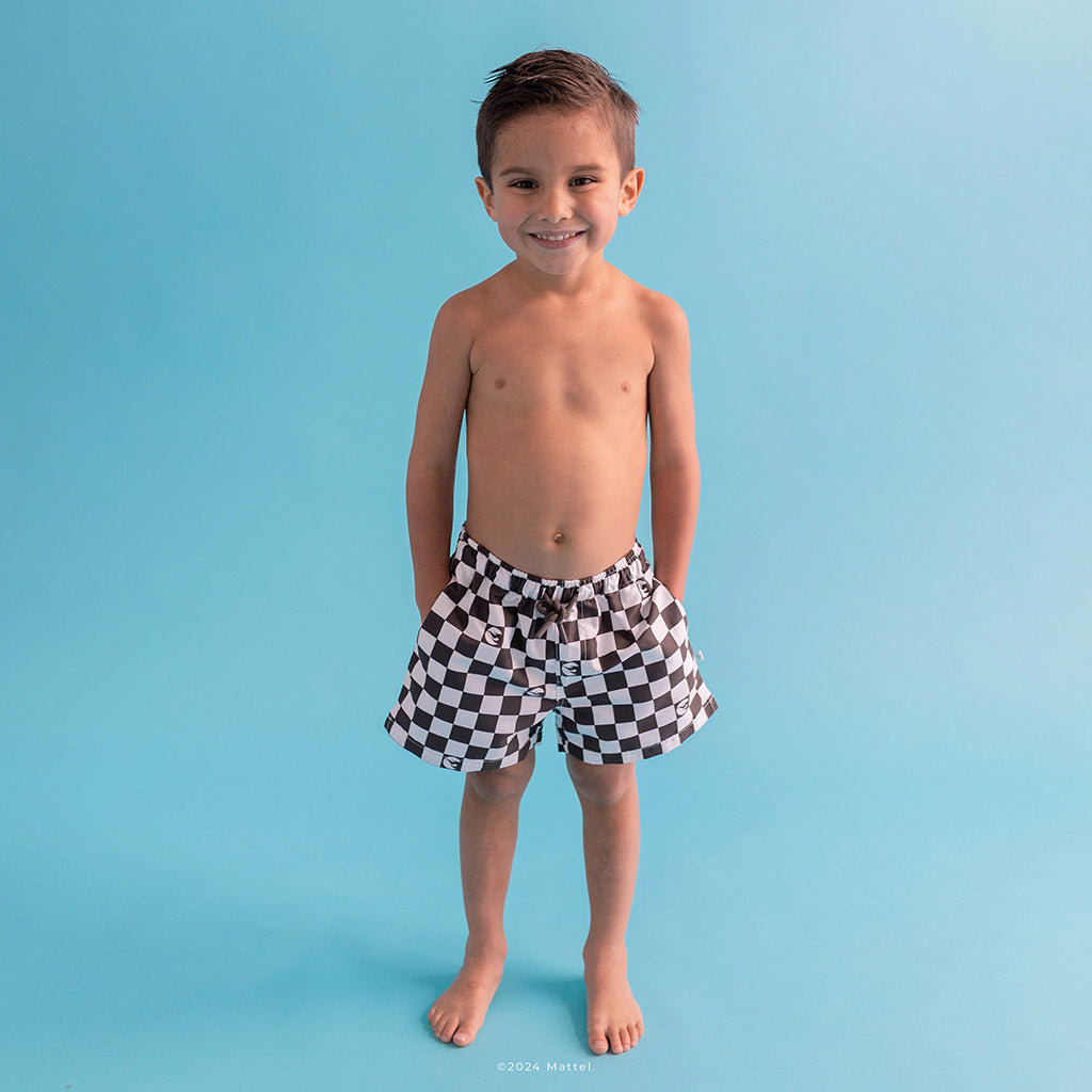 Hot Wheels™ Retro Checker Swim Trunks