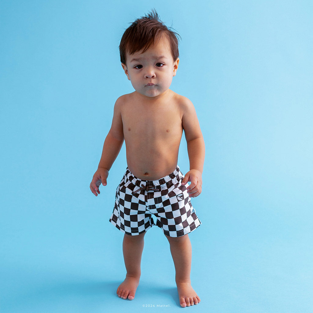 Hot Wheels™ Retro Checker Swim Trunks