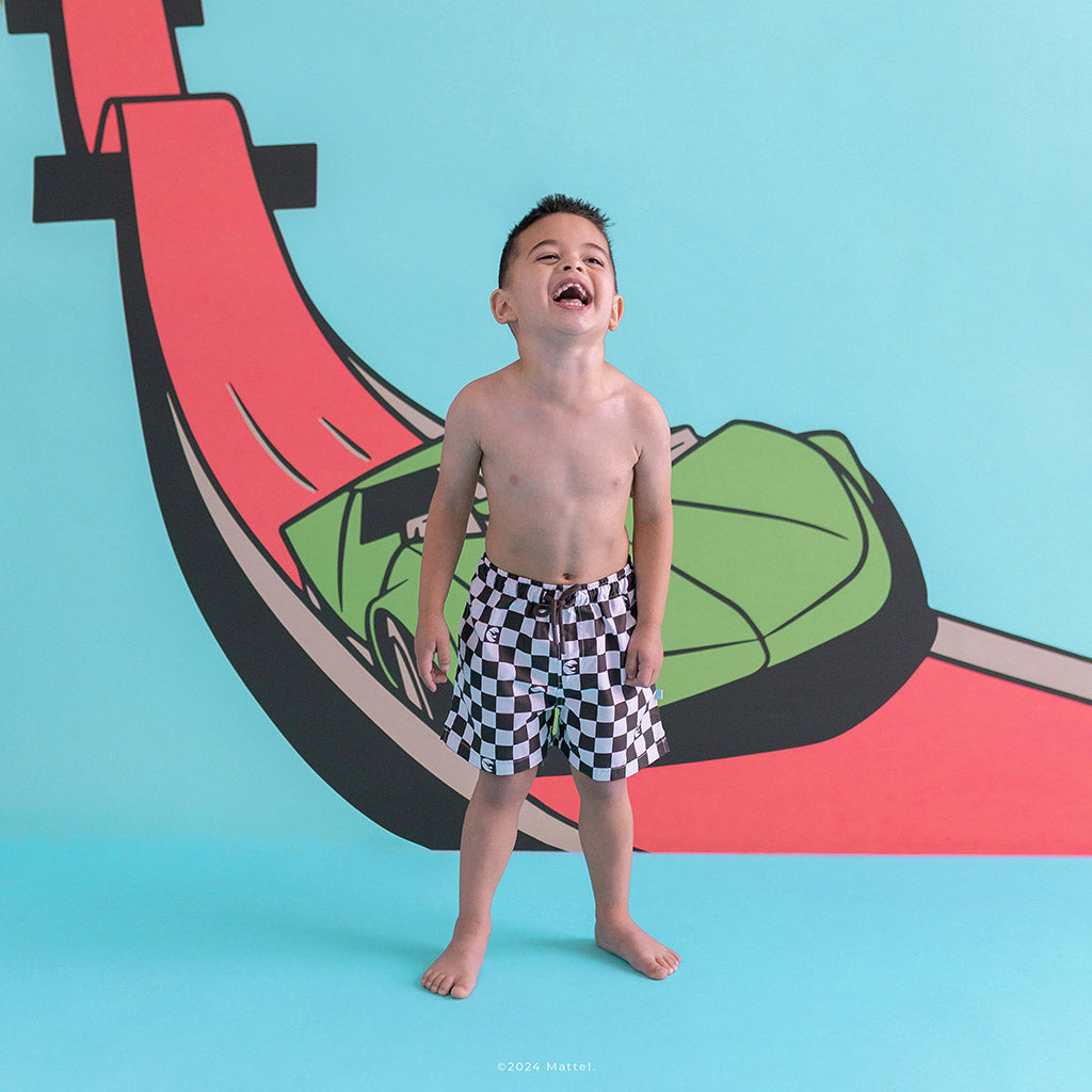 Hot Wheels™ Retro Checker Swim Trunks