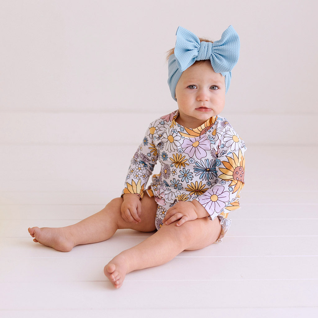 Presley Jane Long Sleeve Rash Guard Ruffled Bummie Set