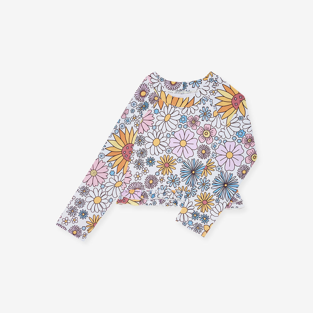 Presley Jane Long Sleeve Rash Guard Ruffled Bummie Set