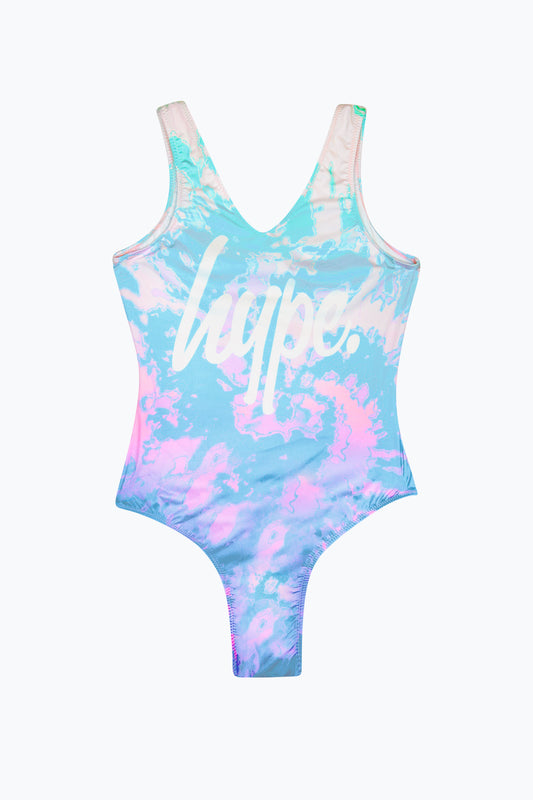 HYPE GIRLS MULTI PASTEL TIE DYE SWIMSUIT