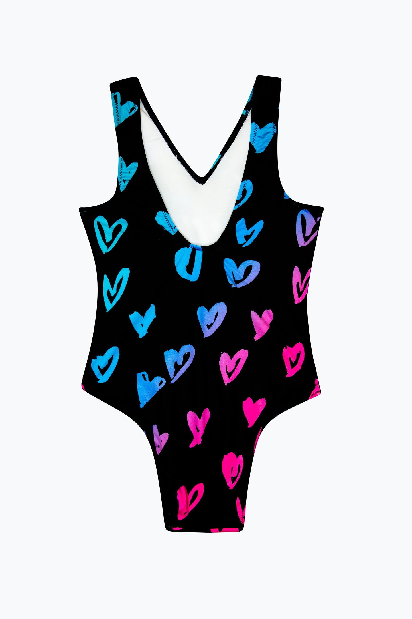HYPE GIRLS MULTI SCRIBBLE HEARTS SWIMSUIT