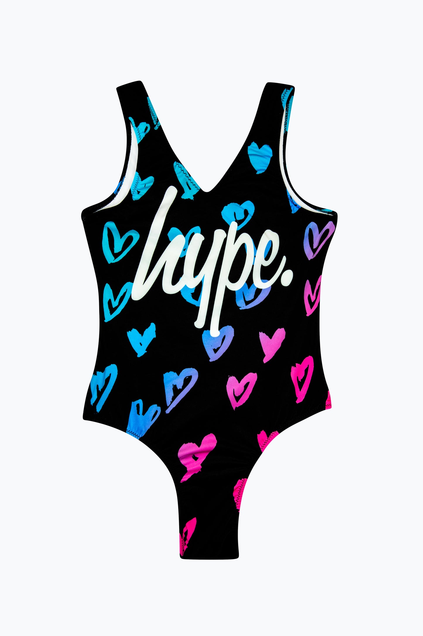 HYPE GIRLS MULTI SCRIBBLE HEARTS SWIMSUIT