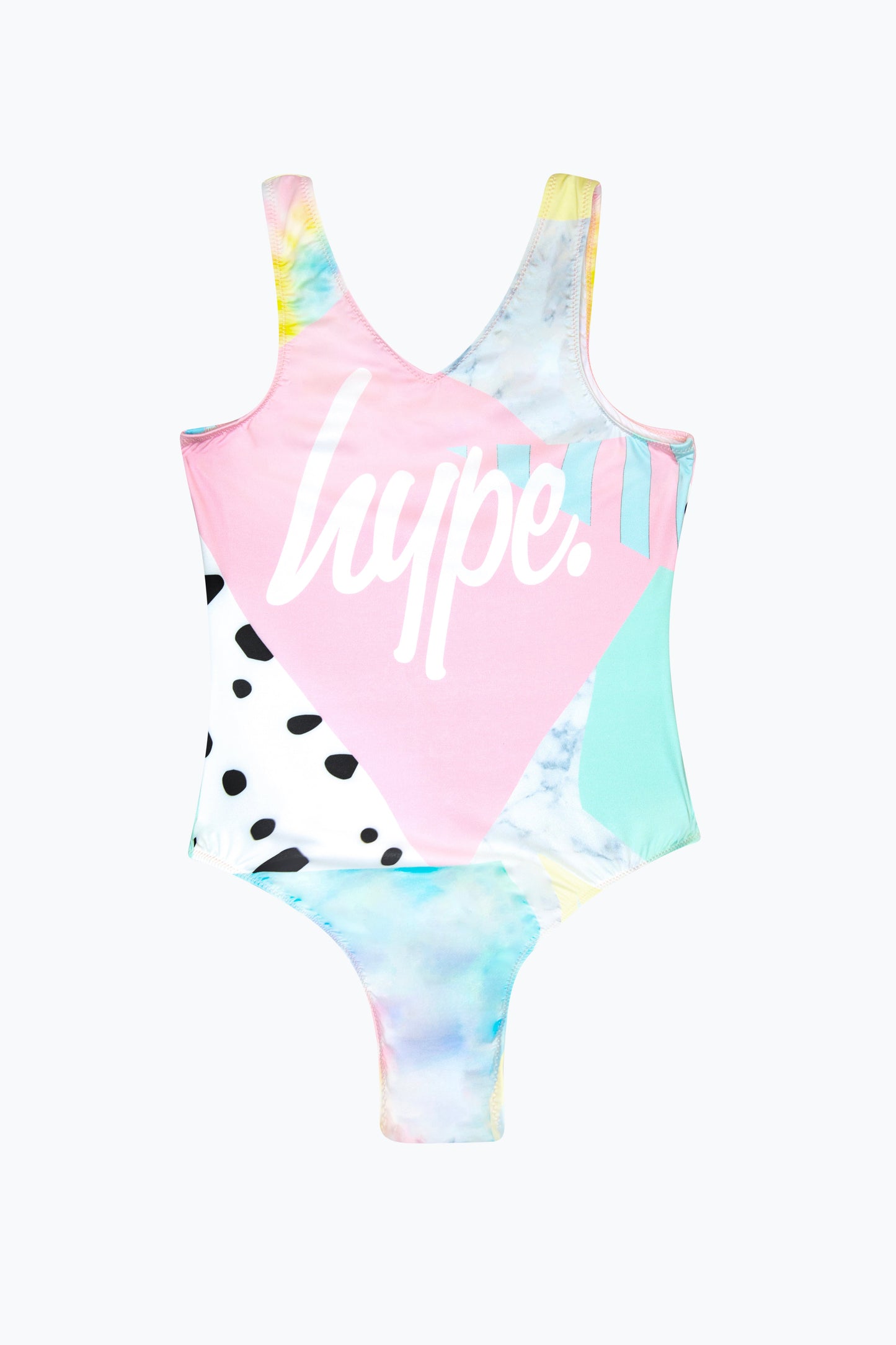 HYPE GIRLS MULTI PASTEL COLLAGE SWIMSUIT