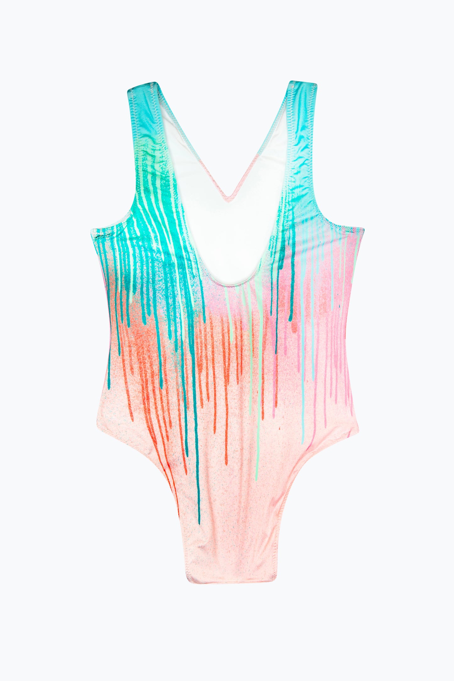 HYPE GIRLS MULTI MINT PINK DRIPS SWIMSUIT