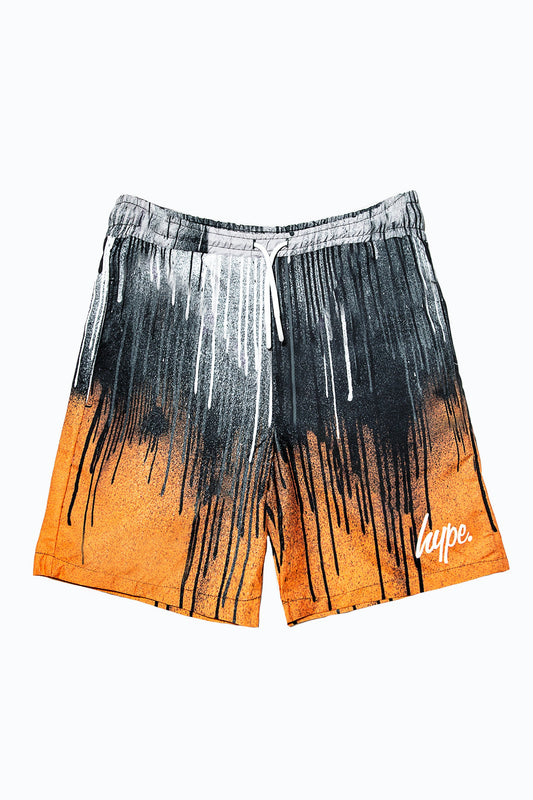 HYPE BOYS MULTI ORANGE DRIPS SWIM SHORTS