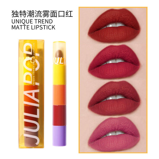 Mini Lipstick Set Small Sample Matte Lipstick Lip Gloss Set Box Non-Stick Cup Lip Tint Makeup Cute