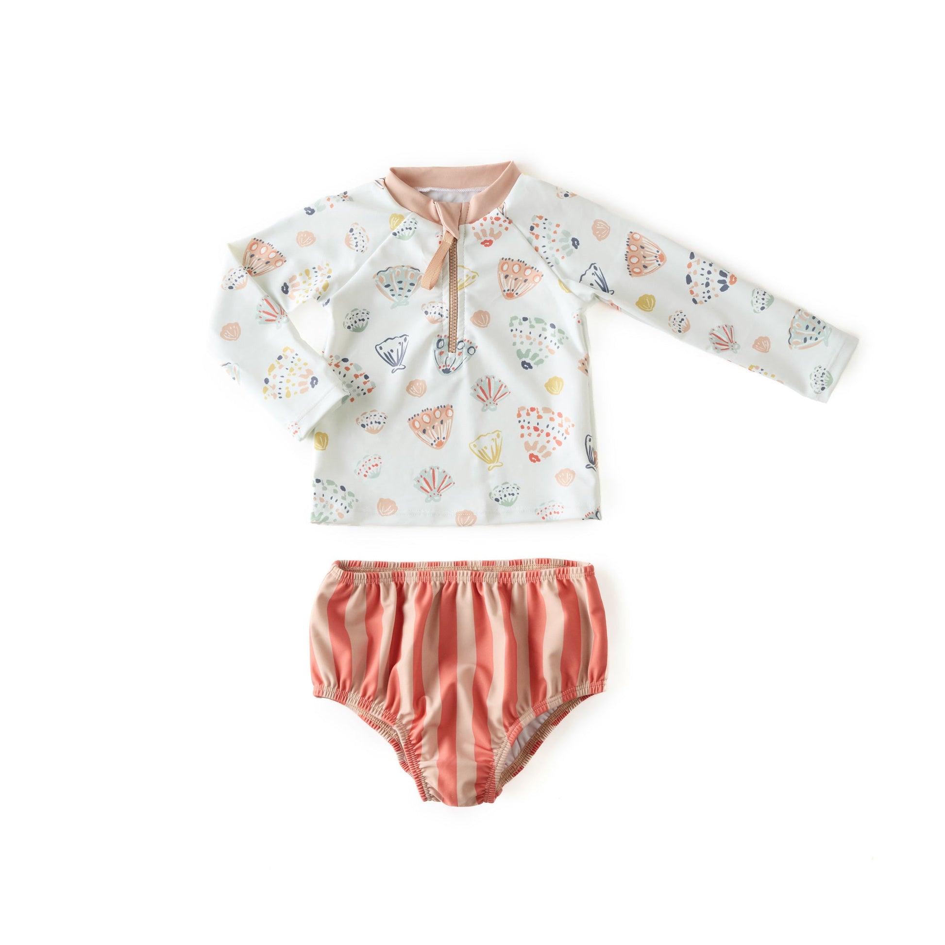 Baby Swim Rash Guard & Bloomer Swimwear Pehr Seashells 0 - 6 mos.